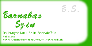 barnabas szin business card